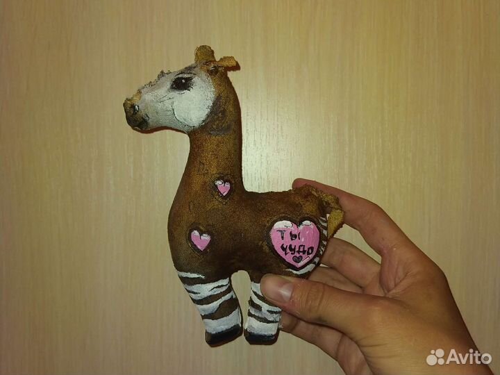 Кофейная игрушка чердачная окапи + кулон