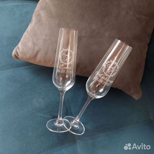 Свадебные бокалы подарочный набор с гравировкой