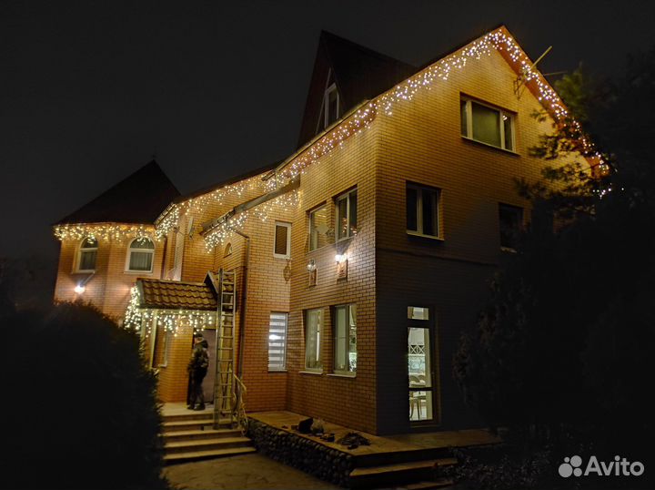 Контурное освещение гирляндами