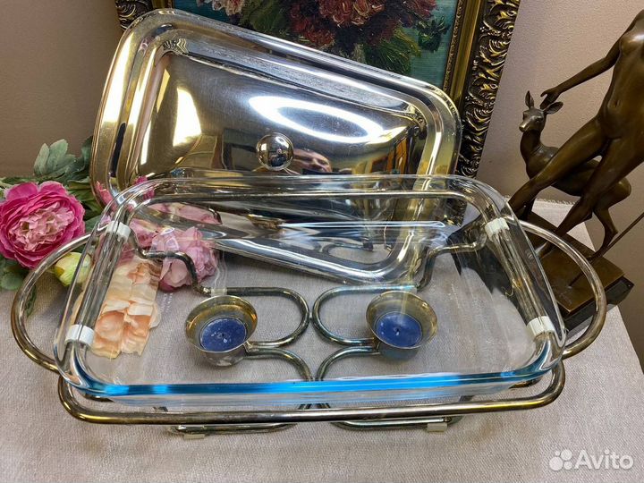 Мармит (блюдо с подогревом) серебрение