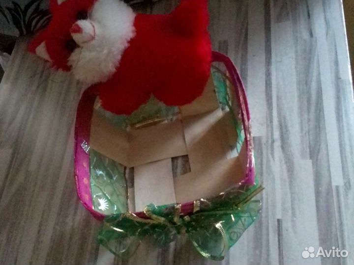 Корзинка с мягкой игрушкой- новая