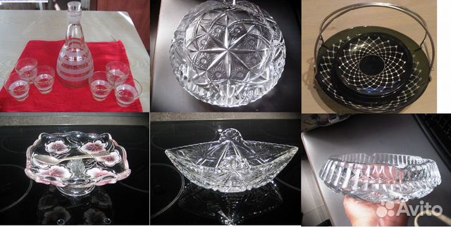 Посуда винтаж - стеклянная и хрустальная