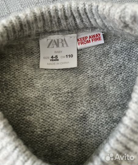 Свитер Zara baby. Р-р 110 (4-5 л.). Б/У