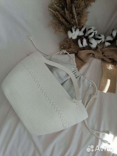 Сумка из хлопкого шнура с хлопковым мешком