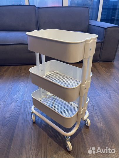 Тележка на колесиках IKEA белая