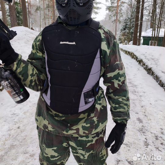 Маска костюм и перчатки для пейнтбола