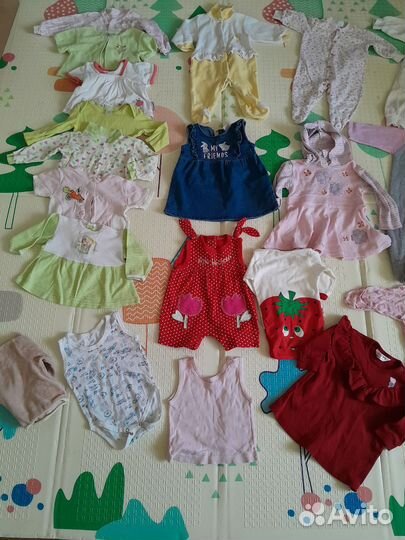Пакет одежды на девочку от 3 месяцев до 9