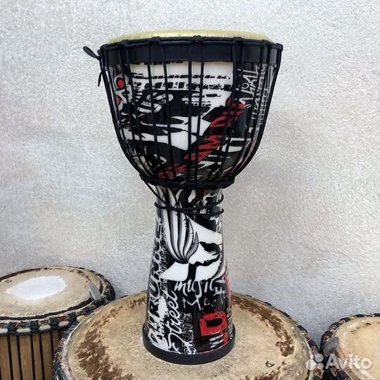 Джембе из пластика с декоративными веревками 10’