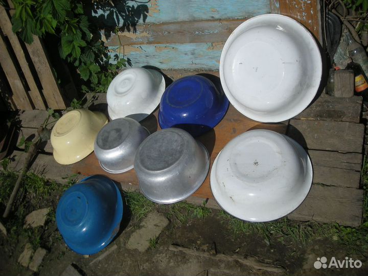 Тазы эмалированные алюминиевые СССР цедилка