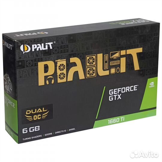 Видеокарта palit GeForce GTX 1660 TI dual OC 6гб