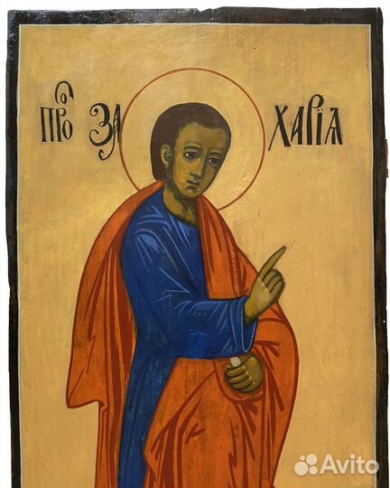Старинная икона Храмовая святой пророк Захария 18