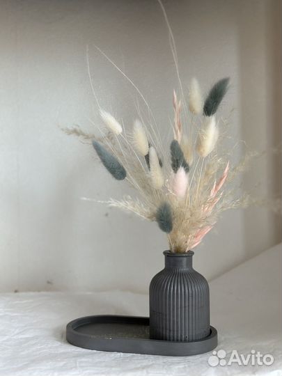 Комплект декор из гипса и сухоцветы