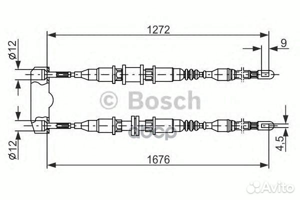 Трос стояночного тормоза bosch 1 987 477 136 1