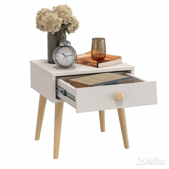 Тумба прикроватная Афина 4-09901, цвет кашемир серый, 45х37х45 см