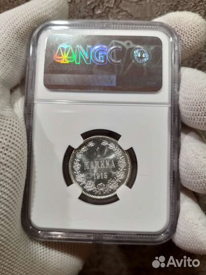 1 марка 1915г ms67 ngc