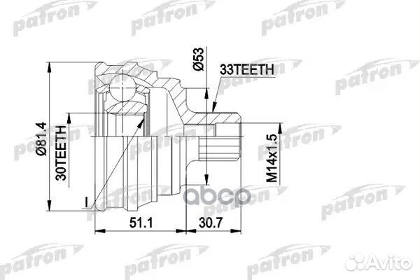 ШРУС наружн к-кт 33x53x30 audi: 80 PCV1066 patron