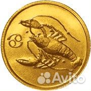 Золотая монета рак знак зодиака