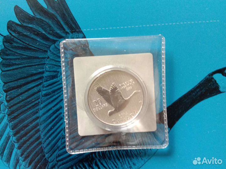 Серебрянная монета 20 долларов Канада