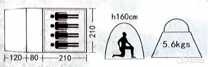 1916 Traveltop Палатка 4м