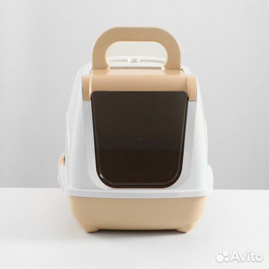 Туалет-домик для кошек закрытый с дверцей 50*38*37