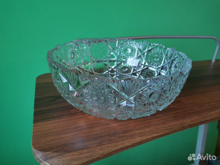 Салатница, фруктовница хрустальная