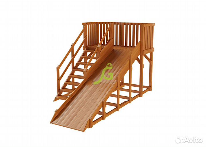 Деревянная зимняя горка 