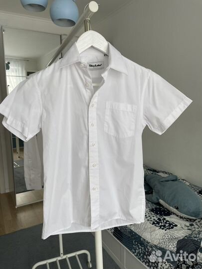 Рубашка белая для мальчика р 146-152 ворот 34