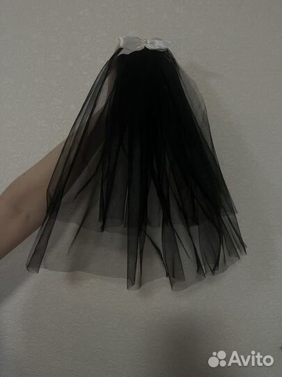 Фата для девичника черная