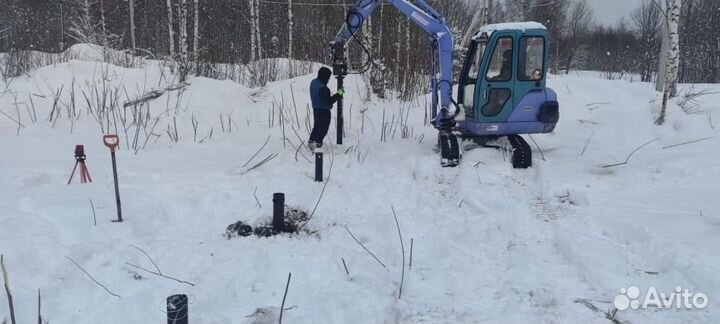 Монтаж винтовых свай