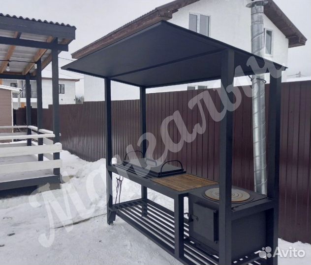 Мангал с крышей