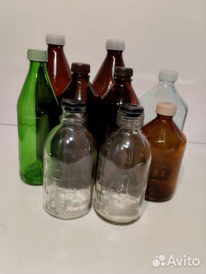 Банки, бутылки и пузырьки стеклянные 0,05 - 1,2 л