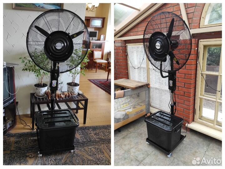 Вентилятор с увлажнителем воздуха +пульт ду