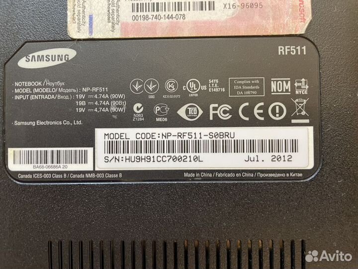 Ноутбук Samsung NP-RF511