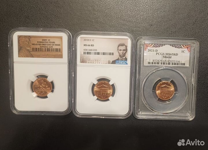 США 1 цент в слабе