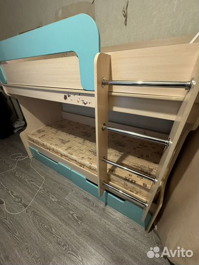 Кровать двухъярусная с 2 матрасами 200х80