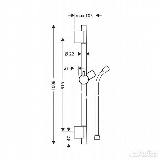 Hansgrohe Unica'S Puro Штанга для душа 28631670