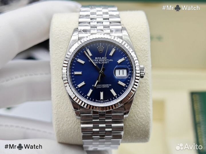 Rolex Datejust 36 blue часы с гарантией