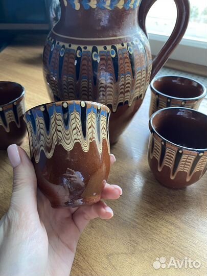 Набор керамика кувшин и чашки СССР
