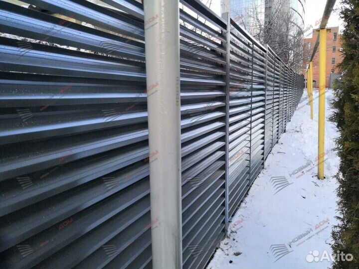 Забор жалюзи металлический