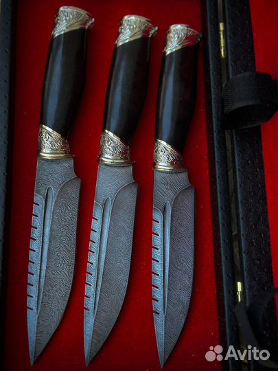 Нож охотничий из дамасской стали