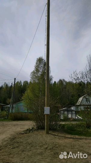 Подключение к электричеству, установка опор