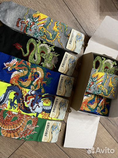 Набор мужские новогодние носки Дракон символ года