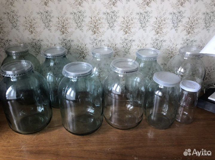 Банка стеклянная 3л, 1л, 0,8л, 07л, 05л