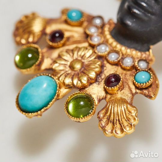 Брошь Эфиоп с камнями. Askew London