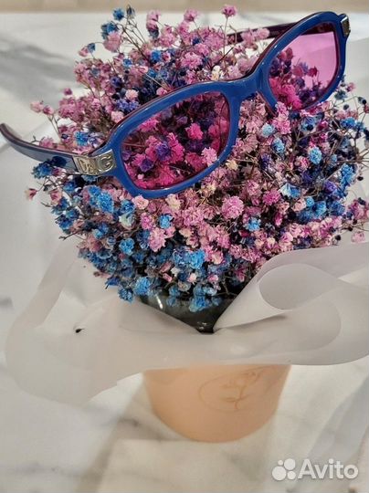 Очки Dolce Gabbana винтаж, розовые с голубым