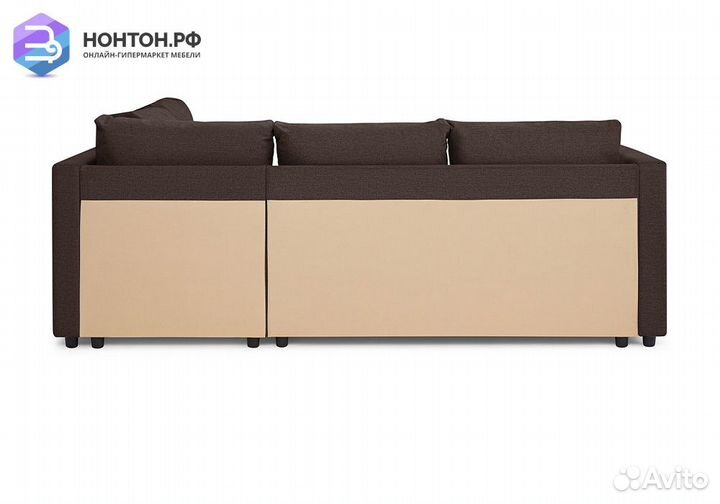 Диван угловой дельфин Мансберг лайт кофейный