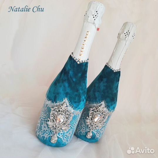 Свадебное шампанское, наряды на бутылки. В наличии