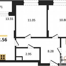 2-к. квартира, 52,6 м², 3/16 эт.