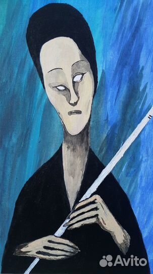 Картина дама с флейтой