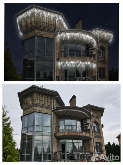 Новогоднее украшение фасадов гарантия 3 года